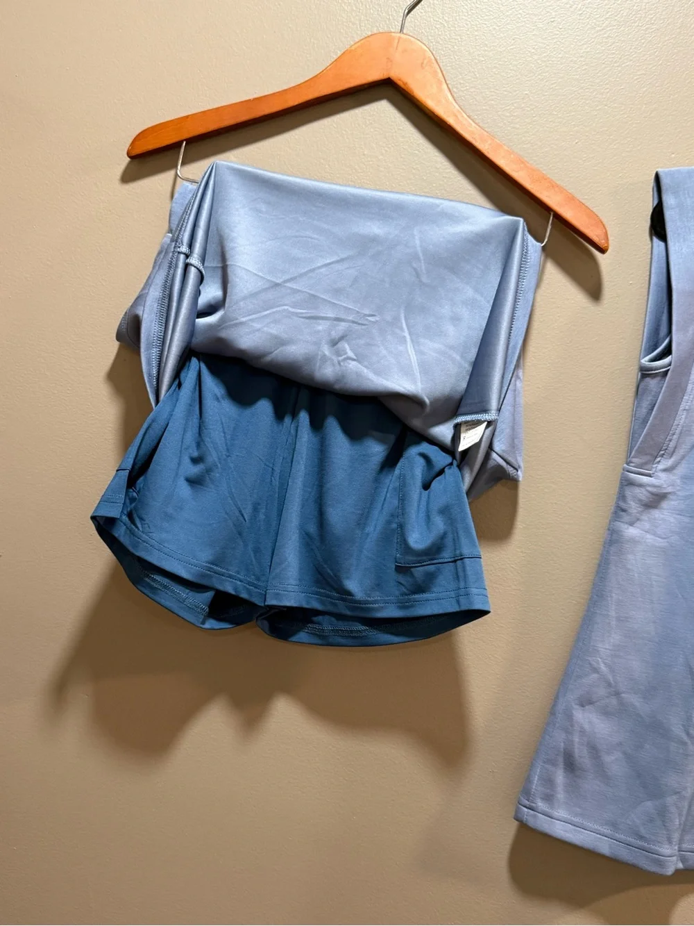 Women's Light Blue Sleeveless Top & Shorts Set